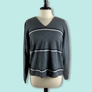 Geoffrey Beene Sport V-Neck Cotton Sweater - L